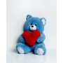 Ours en peluche GO GIFT FRANK 50 BL Bleu Tissu Peluche Coeur 50 cm