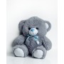 Ours en peluche GO GIFT TOMMY 65 GR Gris Tissu Peluche 65 cm