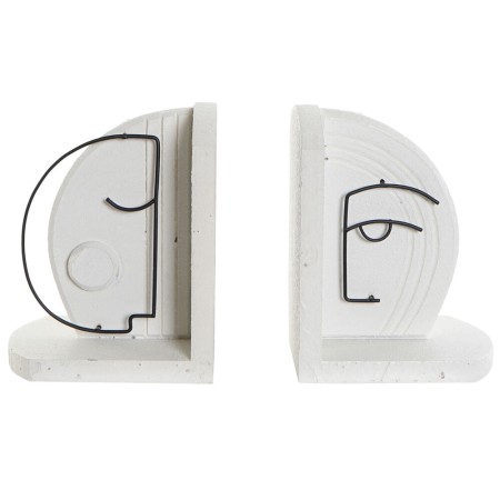 porte-livre DKD Home Decor Visage 2 Pièces Bois MDF (11 x 10 x 15 cm)