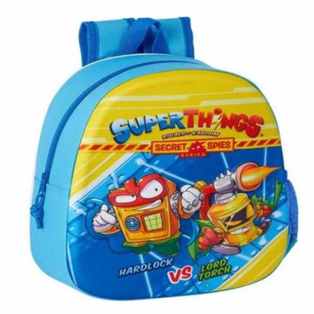 Mochila Escolar 3D SuperThings Azul claro 27 x 32 x 10 cm
