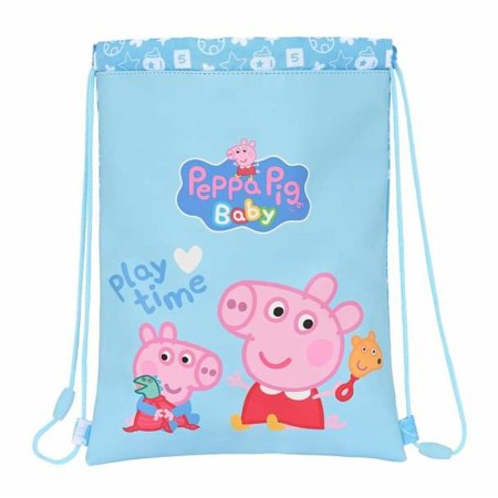 Bolsa Mochila con Cuerdas Peppa Pig Azul claro 26 x 34 x 1 cm