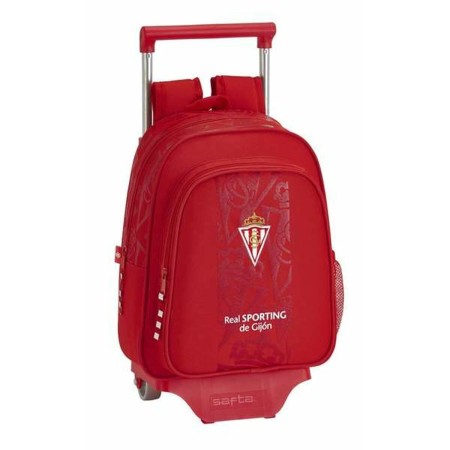Cartable à roulettes 705 Real Sporting de Gijon Rouge 27 x 33 x 10 cm