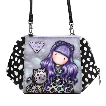 Sac à Bandoulière Gorjuss Smitten Kitten Blanc Noir 26 x 15,5 x 9,5 cm