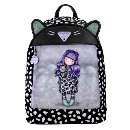 Sac à dos enfant Gorjuss Smitten Kitten Blanc Noir 25,5 x 31 x 10 cm