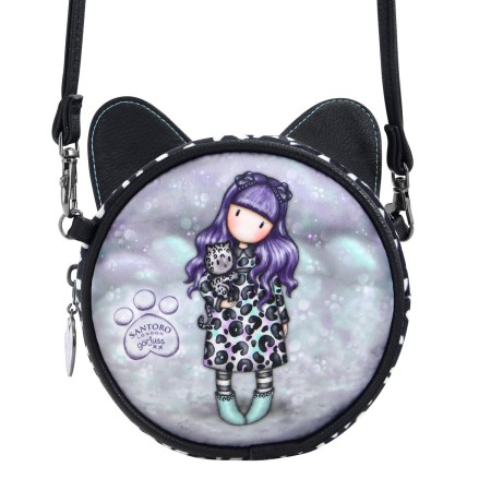 Sac à Bandoulière Gorjuss Smitten Kitten Blanc Noir 13,5 x 5,5 x 13,5 cm