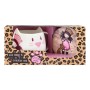 Taza con Plato Gorjuss Purrrrrfect Love Leopardo Poliuretano