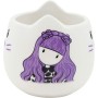 Taza con Plato Gorjuss Smitten Kitten Blanco Negro Poliuretano