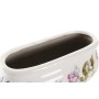 Cache-pot DKD Home Decor Blanc Vert Bordeaux Fleurs Grès Shabby Chic (23 x 10 x 9 cm)