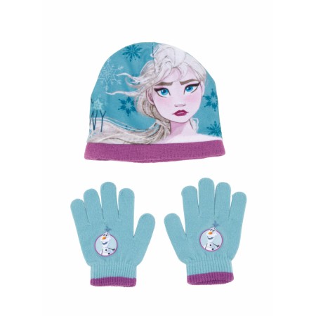 Gorro y Guantes Frozen Memories Azul Blanco 51-54 cm