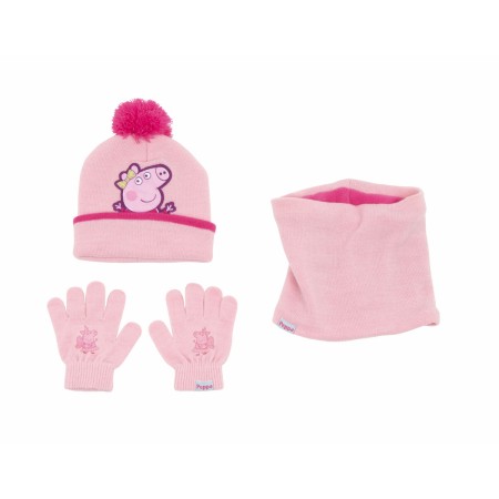 Gorro, Guantes y Braga de Cuello Peppa Pig Cosy Corner Rosa Azul claro 44-46 cm