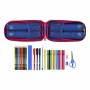 Plumier sac à dos F.C. Barcelona Bleu Bordeaux 12 x 23 x 5 cm 33 Pièces