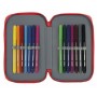 Plumier double Real Sporting de Gijón Rouge 12,5 x 19,5 x 4 cm