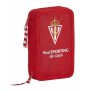 Plumier double Real Sporting de Gijón Rouge 12,5 x 19,5 x 4 cm