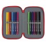 Plumier double Real Sporting de Gijón Rouge 12,5 x 19,5 x 4 cm