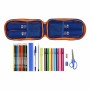 Plumier Mochila Valencia Basket Azul Naranja 12 x 23 x 5 cm 33 Piezas