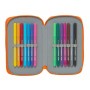 Plumier Doble Valencia Basket M854 Azul Naranja 12,5 x 19,5 x 4 cm