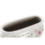 Cache-pot DKD Home Decor Blanc Vert Bordeaux Fleurs Grès Shabby Chic (23 x 10 x 9 cm)