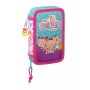 Plumier Doble The Bellies Blanco Morado Turquesa 12,5 x 19,5 x 4 cm