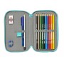 Plumier double The Bellies Blanc Violet Turquoise 12,5 x 19,5 x 4 cm