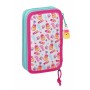 Plumier double The Bellies Blanc Violet Turquoise 12,5 x 19,5 x 4 cm
