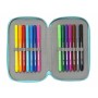 Plumier double The Bellies Blanc Violet Turquoise 12,5 x 19,5 x 4 cm