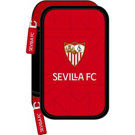 Plumier double Sevilla Fútbol Club Noir Rouge 12,5 x 19,5 x 4 cm