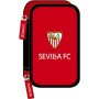 Plumier double Sevilla Fútbol Club Noir Rouge 12,5 x 19,5 x 4 cm