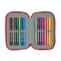 Plumier Doble Sevilla Fútbol Club Negro Rojo 12,5 x 19,5 x 4 cm