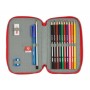 Plumier double Sevilla Fútbol Club Noir Rouge 12,5 x 19,5 x 4 cm