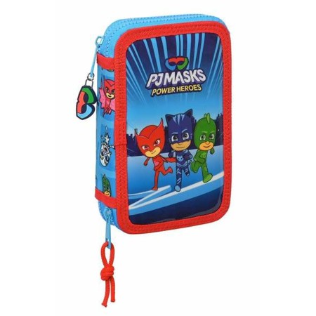 Plumier double PJ Masks Bleu 12,5 x 19,5 x 4 cm
