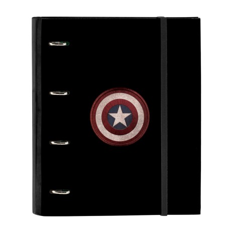 Carpeta de anillas Capitán América Negro