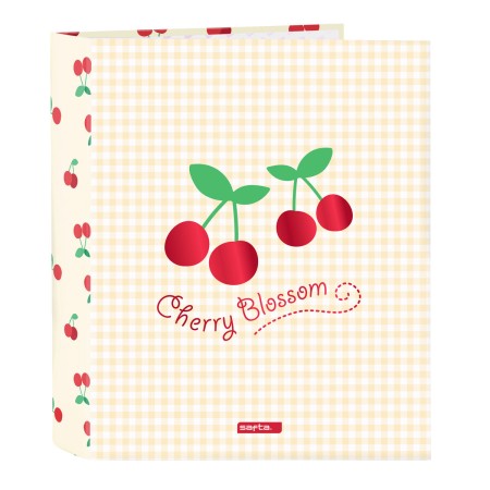 Reliure à anneaux Safta Cherry Beige 27 x 33 x 6 cm Cerises
