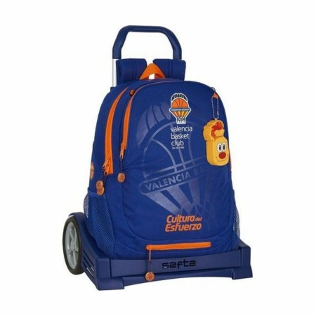 Mochila Escolar con Ruedas Evolution Valencia Basket Azul Naranja 32 x 44 x 16 cm