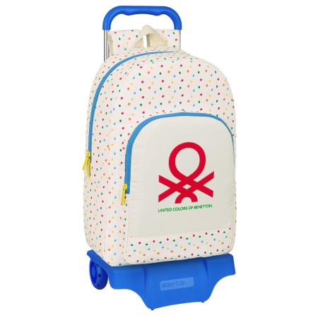 Cartable à roulettes Benetton Topitos Blanc 30 x 46 x 14 cm