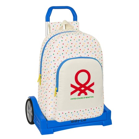 Cartable à roulettes Benetton Topitos Blanc 30 x 46 x 14 cm