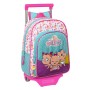 Mochila Escolar con Ruedas The Bellies Blanco Turquesa Morada 26 x 34 x 11 cm