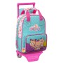 Mochila Escolar con Ruedas The Bellies Blanco Turquesa Morada 20 x 28 x 8 cm