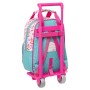 Mochila Escolar con Ruedas The Bellies Blanco Turquesa Morada 20 x 28 x 8 cm