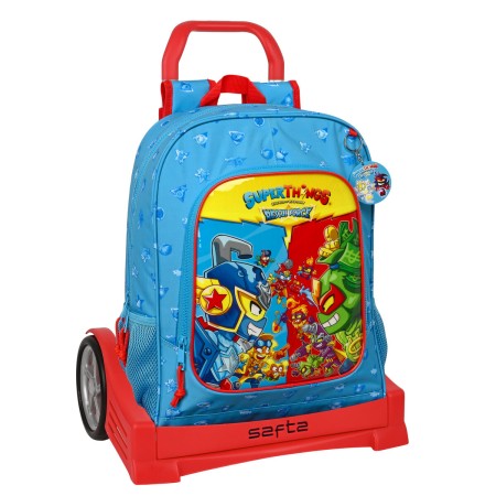 Mochila Escolar con Ruedas SuperThings Rescue Force Azul 32 x 42 x 14 cm