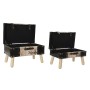Banquette DKD Home Decor  Rouge Noir Beige Bois Marron PU (60 x 36 x 40 cm)