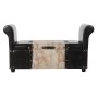 Banquette DKD Home Decor  Rouge Noir Beige Marron PU Bois MDF (113 x 40 x 61 cm)
