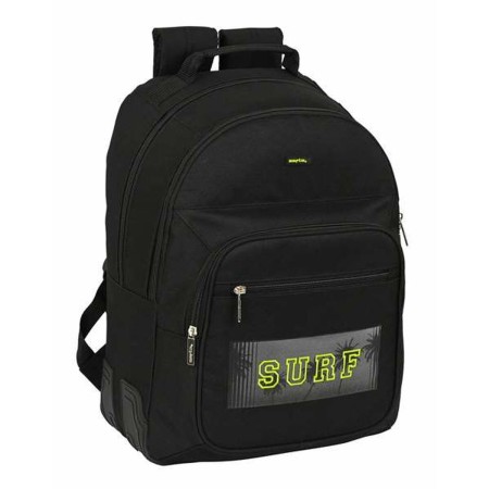 Cartable Safta Surf Noir 32 x 42 x 15 cm Double
