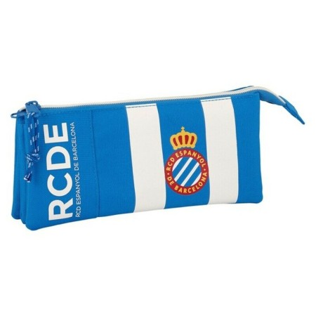 Trousse Fourre-Tout Triple RCD Espanyol Bleu Blanc 22 x 12 x 3 cm