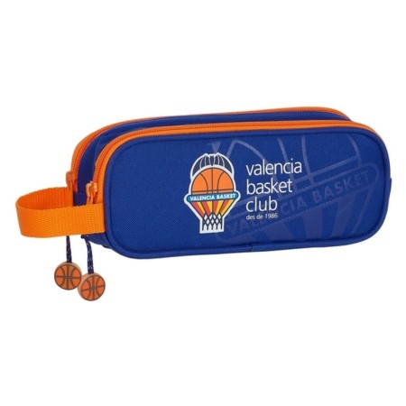 Trousse Fourre-Tout Double Valencia Basket Bleu Orange 21 x 8 x 6 cm