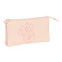 Portatodo Triple Minnie Mouse Rosa claro 22 x 12 x 3 cm