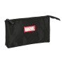 Portatodo Triple Marvel Negro 22 x 12 x 3 cm