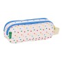 Trousse Fourre-Tout Double Benetton Topitos Blanc Naturel 21 x 8 x 6 cm