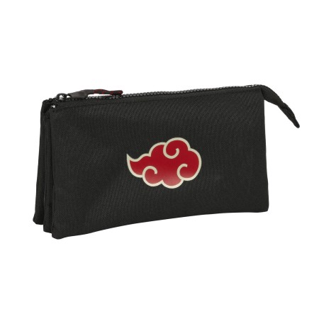 Trousse Fourre-Tout Triple Naruto Teen Noir 22 x 12 x 3 cm
