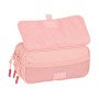Trousse Fourre-Tout Triple Munich Rose clair 21,5 x 10 x 8 cm