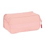 Trousse Fourre-Tout Triple Munich Rose clair 21,5 x 10 x 8 cm